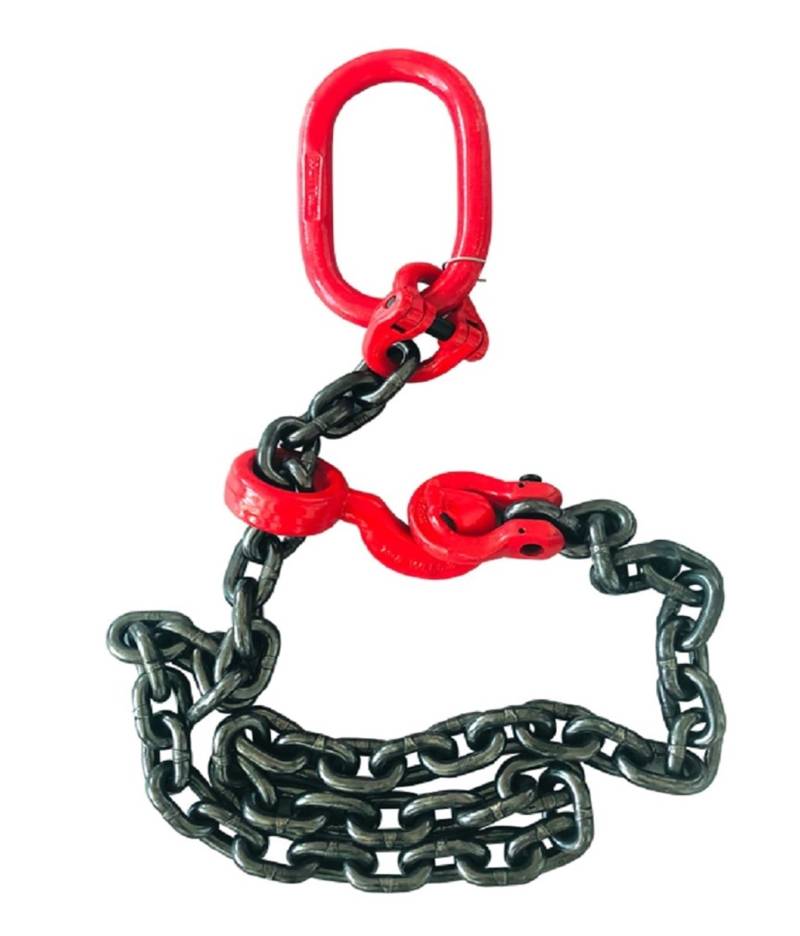 Hebeketten, Kettenschlinge, 3Ton-8Tonx2M-8M 1-2-Bein-Hebeschlingenwerkzeug for Bewehrungsentladeverbindung, gesenkgeschmiedeter Hakenkran, kombinierte Hebekette,Hochleistungskette(4TX4M 12MM) von OTENC