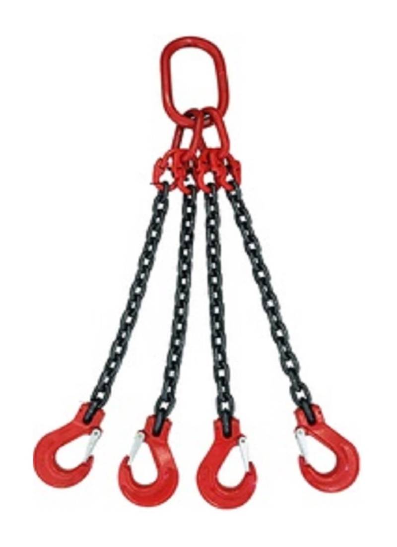Hebeketten, Kettenschlinge, 5Ton-16Tonx1-4M, vierbeiniger 4-Klauen-Kettenheber for Trommelheber, Klemme, Eimer, Fass, Öltank, Dosenkettenschlinge,Hochleistungskette(5TONX2.5M) von OTENC