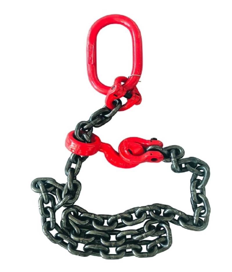 Hebeketten, Kettenschlinge, 6Ton-16Tonx2M-8M 1-2-Bein-Hebeschlingenwerkzeug for Bewehrungsentladeverbindung, gesenkgeschmiedeter Hakenkran, kombinierte Hebekette,Hochleistungskette(8TX6M 16MM) von OTENC