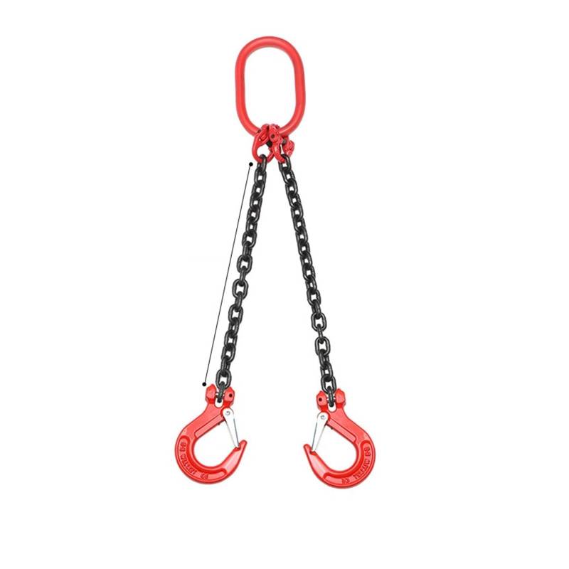 Hebeketten, Kettenschlinge, Hebekettenschlinge, einbeinige Kettenschlinge, kompletter Satz Hebekette, G80-Manganstahl-Hebehaken,Hochleistungskette(2 tons 1.5 meters 2 legs 2 hooks) von OTENC