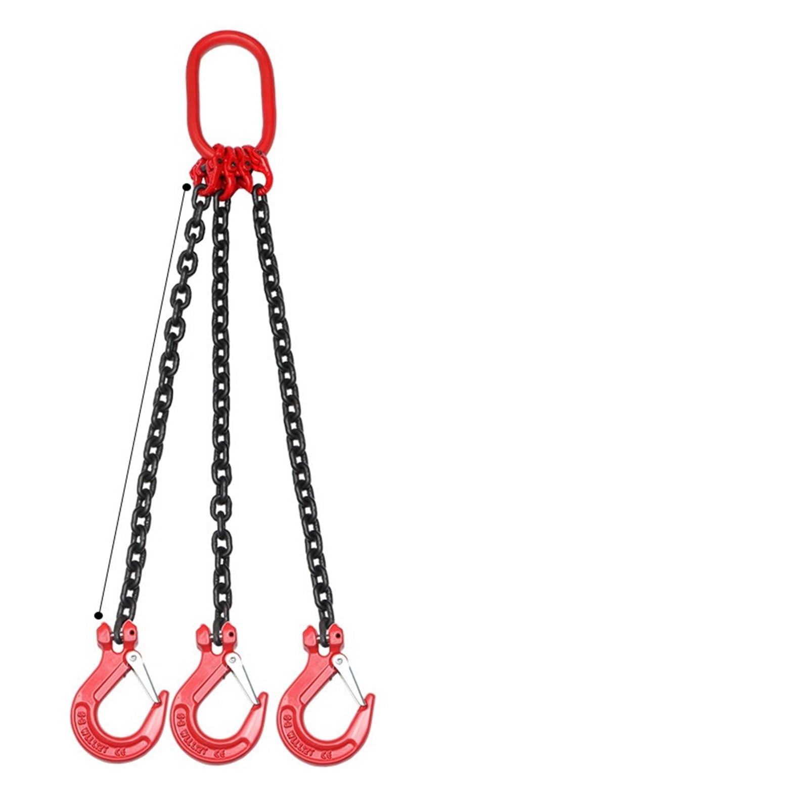 Hebeketten, Kettenschlinge, Hebekettenschlinge, einbeinige Kettenschlinge, kompletter Satz Hebekette, G80-Manganstahl-Hebehaken,Hochleistungskette(2 tons 1.5 meters 3 legs 3 hooks) von OTENC