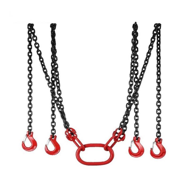 Hebeketten, Kettenschlinge, Hebekettenschlinge hebt 5 Tonnen 1,5 m, 3 m, 4 m x 5/16 Zoll, robust, mit 4 Beinen, Güteklasse-Haken und Einsteller, G80-legierter Stahl,Hochleistungskette(1.5M_5 TON) von OTENC