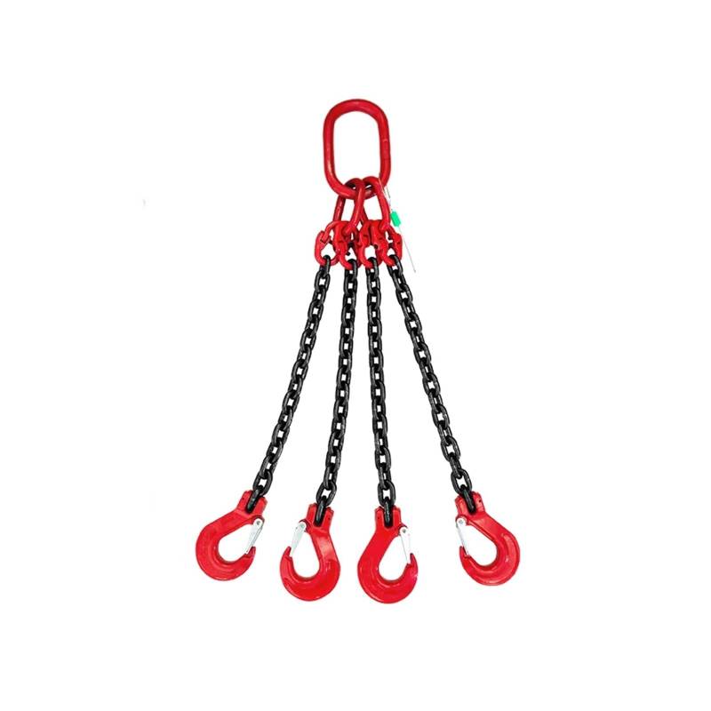 Hebeketten, Kettenschlinge, Hebekettenschlinge mit Vier Haken, Spreizring, Reisekran, Kranhakenhaken, Kette aus starkem Stahl der Güteklasse G80,Hochleistungskette(Indigo) von OTENC