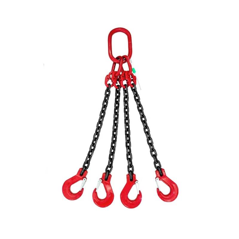 Hebeketten, Kettenschlinge, Hebekettenschlinge mit vier Haken, Spreizring, Reisekran, Kranhakenhaken, Kette aus starkem Stahl der Güteklasse G80,Hochleistungskette(Indigo) von OTENC