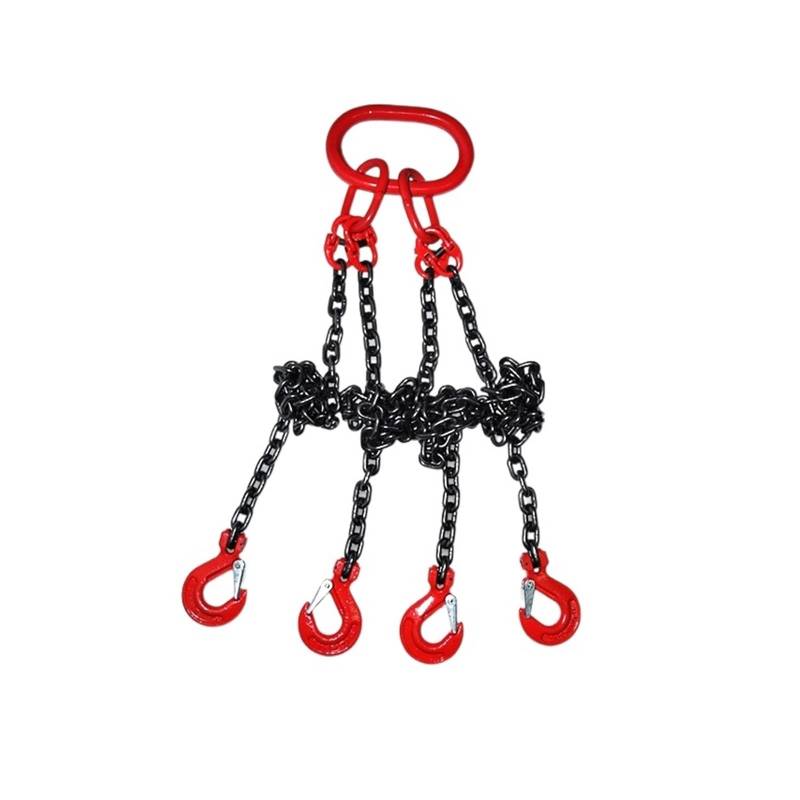 Hebeketten, Kettenschlinge, Mangan-Hebekette G80 Hebehaken Stahl- und Kettengliedkran hängende vierbeinige Kettenspreizschlingen,Hochleistungskette(13MM) von OTENC