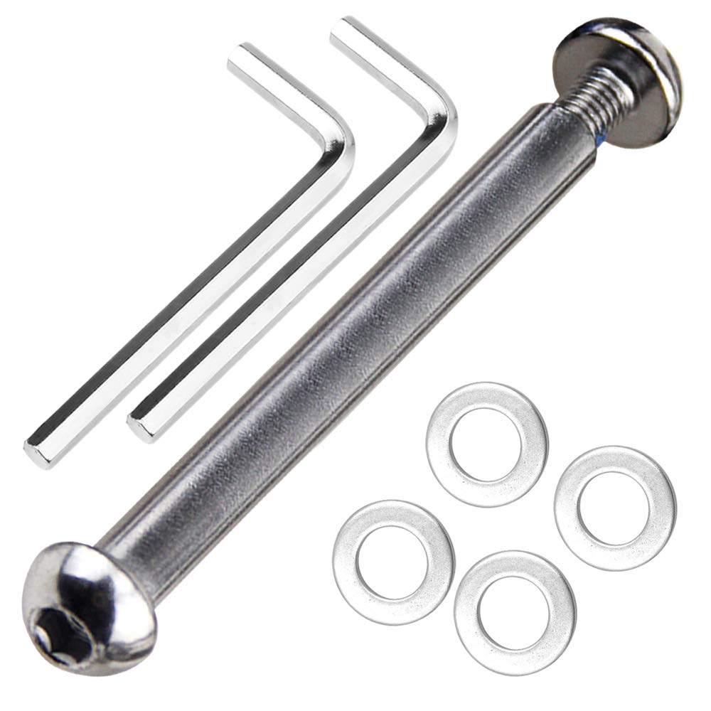 OTFAITP M8 8 mm x 28 mm-86 mm 8,8 Karbonstahl-Achsenschrauben-Set für vorne hinten 2 3 4 Räder Stunt-Scooter Dash Teen/Erwachsene Kickscooter - 800 + lb Kapazität (82 mm) von OTFAITP