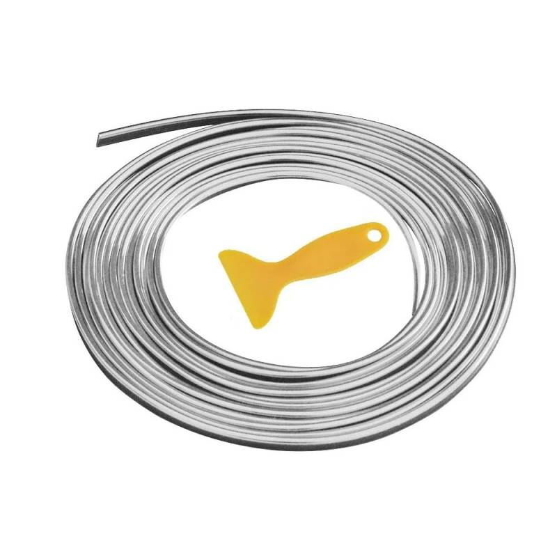 Auto Innen Zierleisten für VW Amarok 2022-2024, Dekorative Streifen Line Flexible Strip DIY Autoinnenleisten Armaturenbrett Dekorationslinie Auto Innenraum Zubehör,Silver-5m von OTJSM