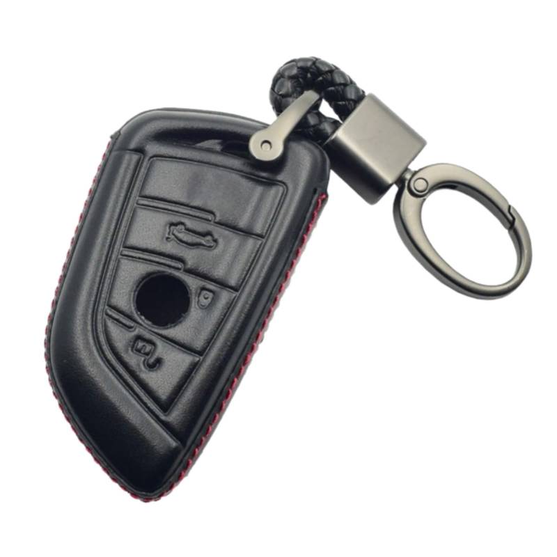 OTMIK Leder Auto Smart Schlüsselabdeckung Schlüsselanhänger für BMW 2 3 5 6 7er GT5 M4 M5 X1 X2 X3 X5 X5M X6 X6M X7 Schlüsselschalen Zubehör (3 Knöpfe) von OTMIK