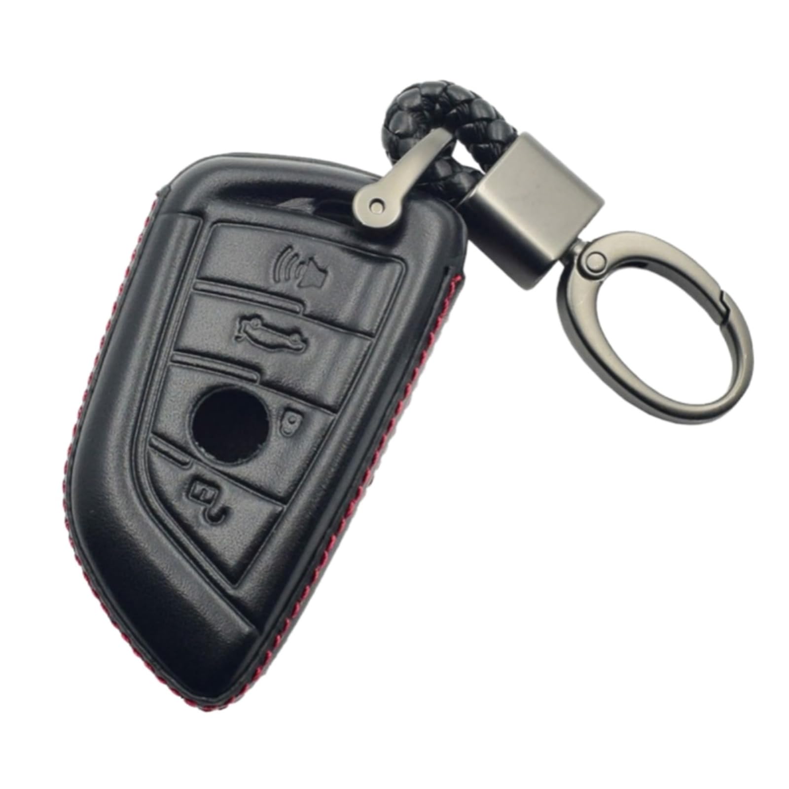 OTMIK Leder Auto Smart Schlüsselabdeckung Schlüsselanhänger für BMW 2 3 5 6 7er GT5 M4 M5 X1 X2 X3 X5 X5M X6 X6M X7 Schlüsselschalen Zubehör (4 Knöpfe) von OTMIK
