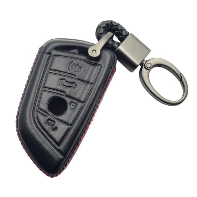 OTMIK Leder Auto Smart Schlüsselabdeckung Schlüsselanhänger für BMW 2 3 5 6 7er GT5 M4 M5 X1 X2 X3 X5 X5M X6 X6M X7 Schlüsselschalen Zubehör (4 Knöpfe) von OTMIK