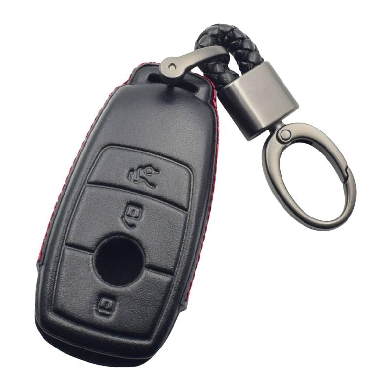 OTMIK Leder Auto Smart Schlüsseletui Abdeckung Schlüsseltasche Schlüsselanhänger für Mercedes-Benz A C E S G Klasse GLC CLE CLA GLB GLS W177 W205 W213 W222 X167 AMG von OTMIK