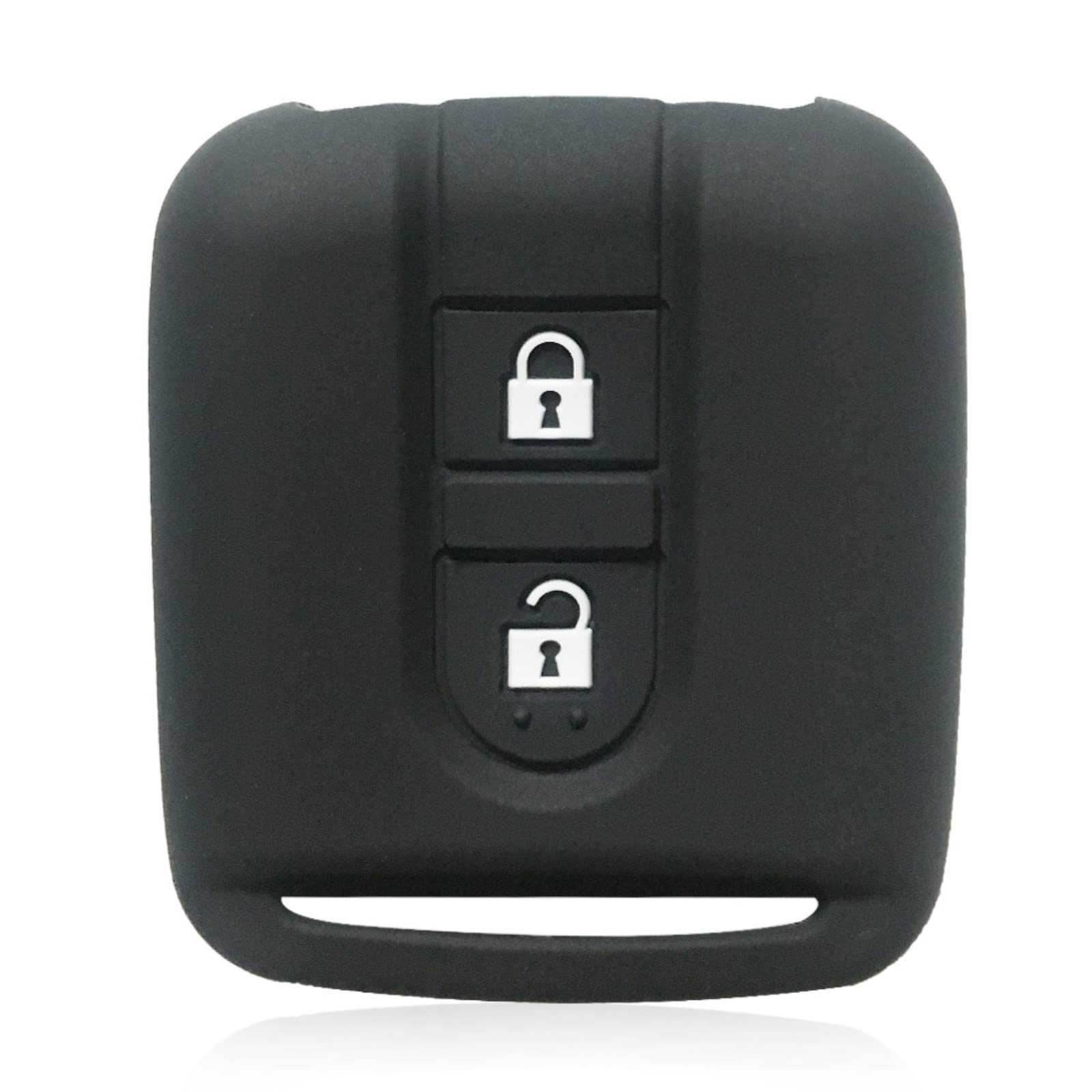 OTMIK Silikon Auto Schlüssel Abdeckung passend für Nissan Tiida X-Trail Pathfinder Navara Qashqai Primera p12 Kashkay J10 2Button Schlüsselhülle Zubehör (Schwarz) von OTMIK