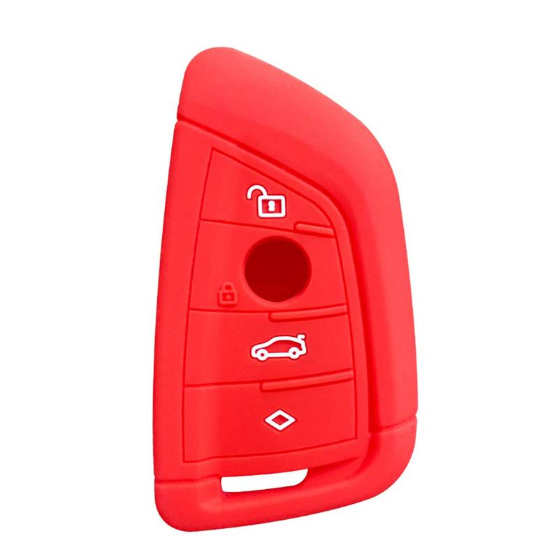 OTMIK Silikon AutoschlüsselabdeSchlüsselhülle Zubehörckung Passend für b-m-w X1 X3 X5 X6 X7 1 3 5 6 7 Serie G20 G30 G11 F15 F16 G01 G02 F48 Schlüsselhülle Zubehör (Rot) von OTMIK