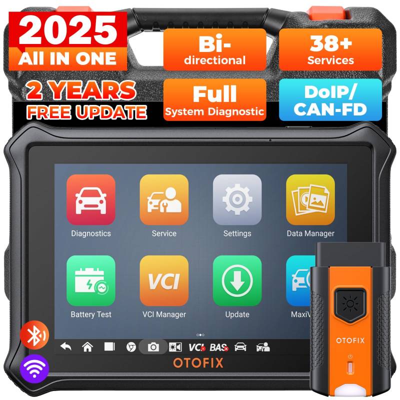 OTOFIX D1 Lite Obd2 Diagnosegerät, 2025 Alle Systemdiagnosen Auto Diagnose Scanner, KFZ-Codeleser mit Active Test, 38 Servicefunktionen, Ölrückstellung, EPB, SAS, BMS, 2 Jahre kostenloses Update von OTOFIX