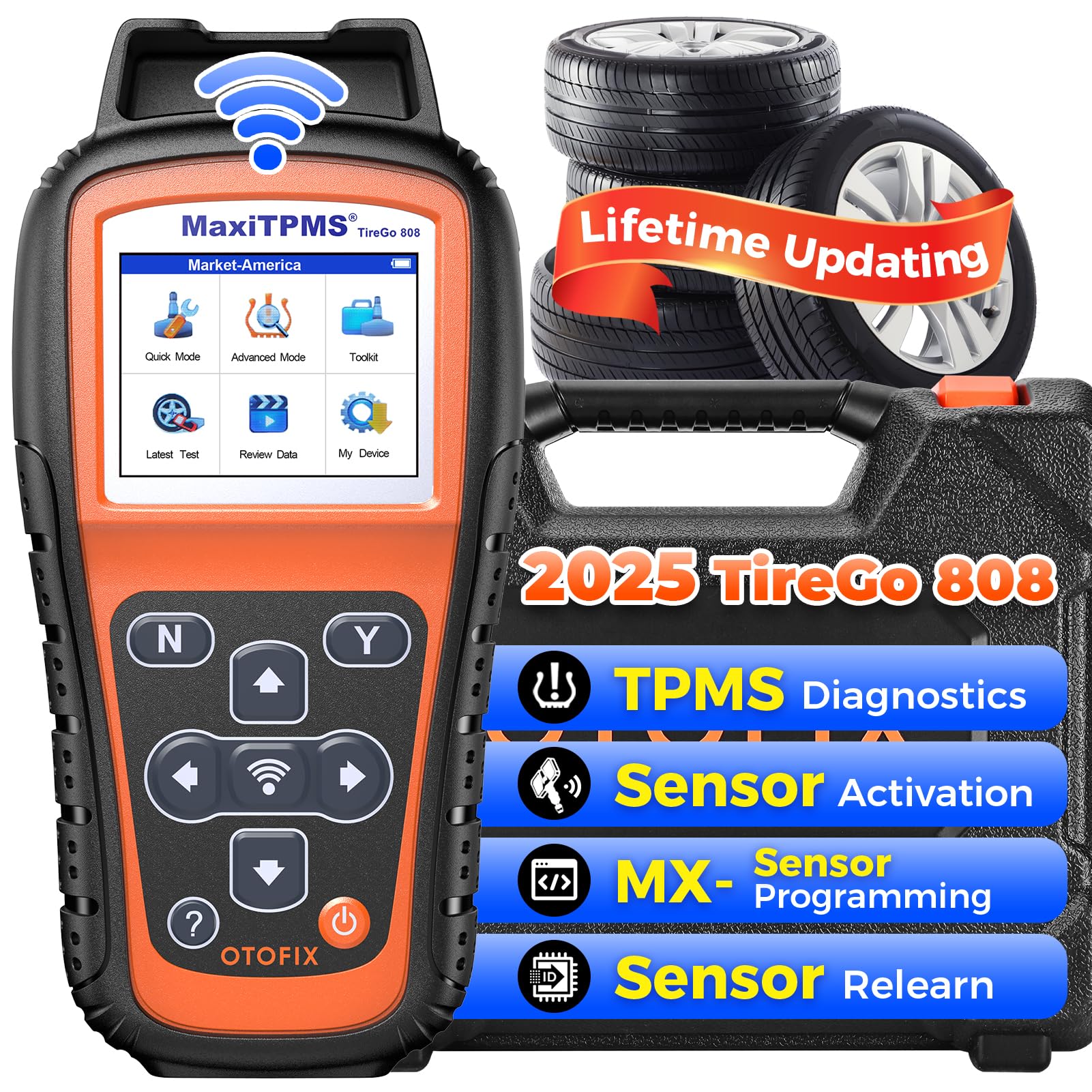 OTOFIX TireGO 808 TPMS-Tool, Neulernen, Aktivieren Aller TPMS-Sensoren, Programmieren des MX-Sensors, TPMS-Diagnose und Zurücksetzen, kostenlose Aktualisierung mit einem klick OTOFIX TireGO 808 TPMS-Tool, Neulernen, Aktivieren Aller TPMS-Sensoren, Programmieren des MX-Sensors, TPMS-Diagnose und Zurücksetzen, kostenlose Aktualisierung mit einem klick von OTOFIX
