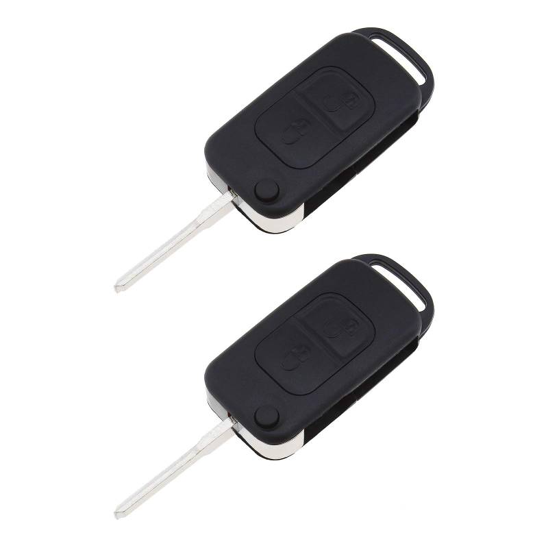 2 Stück 2-Tasten Fernbedienung Schlüsselanhänger Auto Gehäuse mit Ungeschnittenen Schlüsselrohling für SLK E113 ACES W168 W202 von OTOTEC