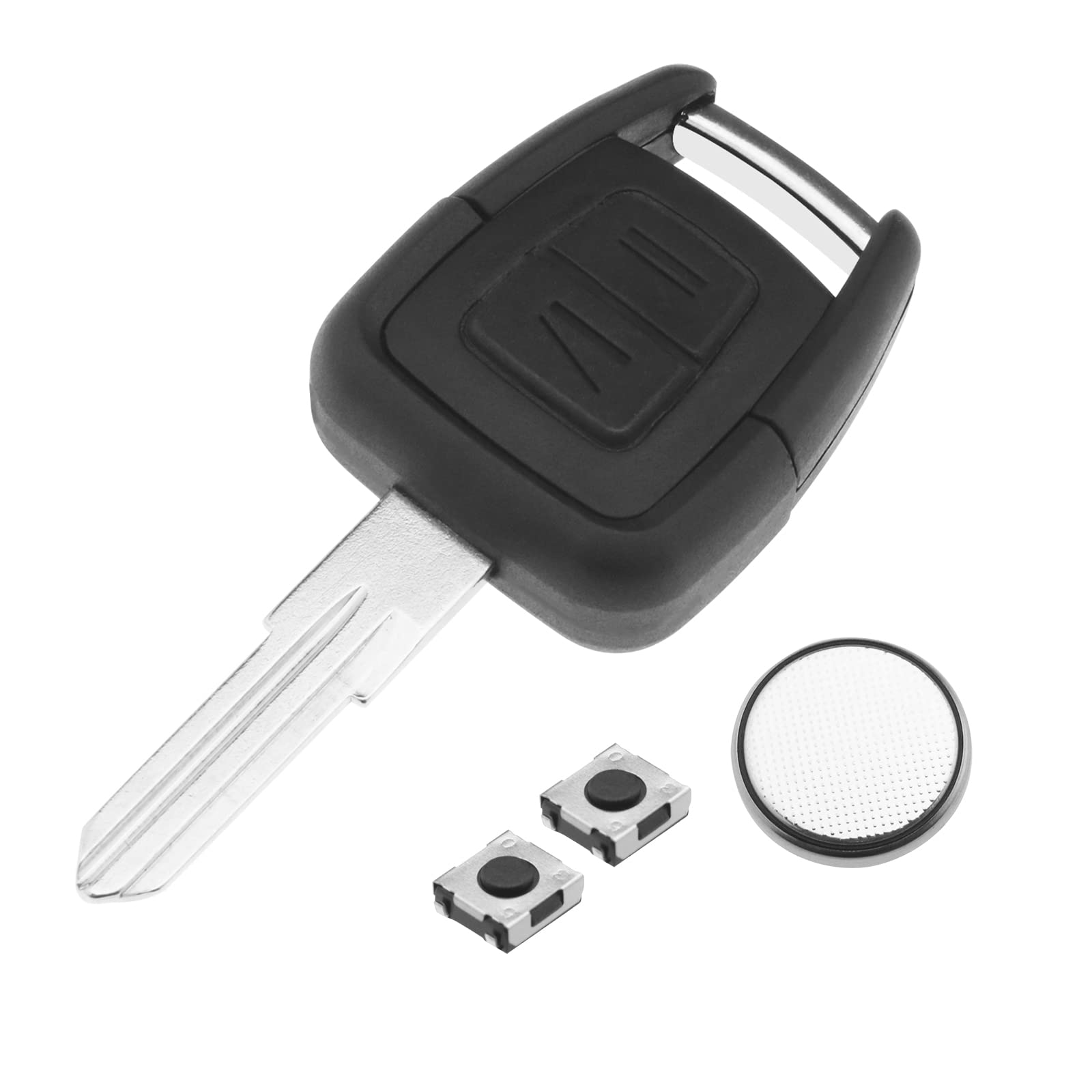2 Tasten Fernbedienung Schlüsselanhänger Gehäuse mit HU46 Schlüsselrohling SWC1 Touch Switches CR2032 Knopfzelle kompatibel mit Opel Astra Vectra Zafira von OTOTEC