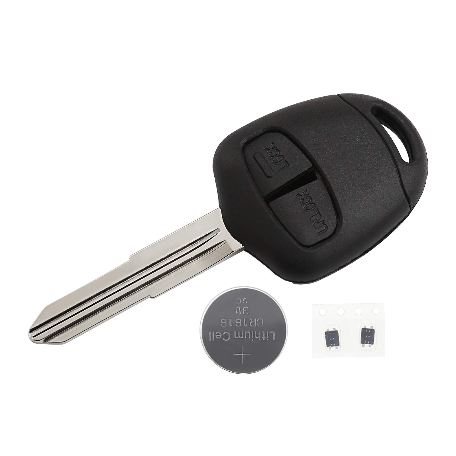 OTOTEC 2-Tasten-Fernbedienungs-Schlüsselgehäuse mit linker Rille, Schlüsselrohling, Reparaturset, kompatibel mit ASX Grandis Outlander Lancer OTOTEC 2-Tasten-Fernbedienungs-Schlüsselgehäuse mit linker Rille, Schlüsselrohling, Reparaturset, kompatibel mit ASX Grandis Outlander Lancer von OTOTEC