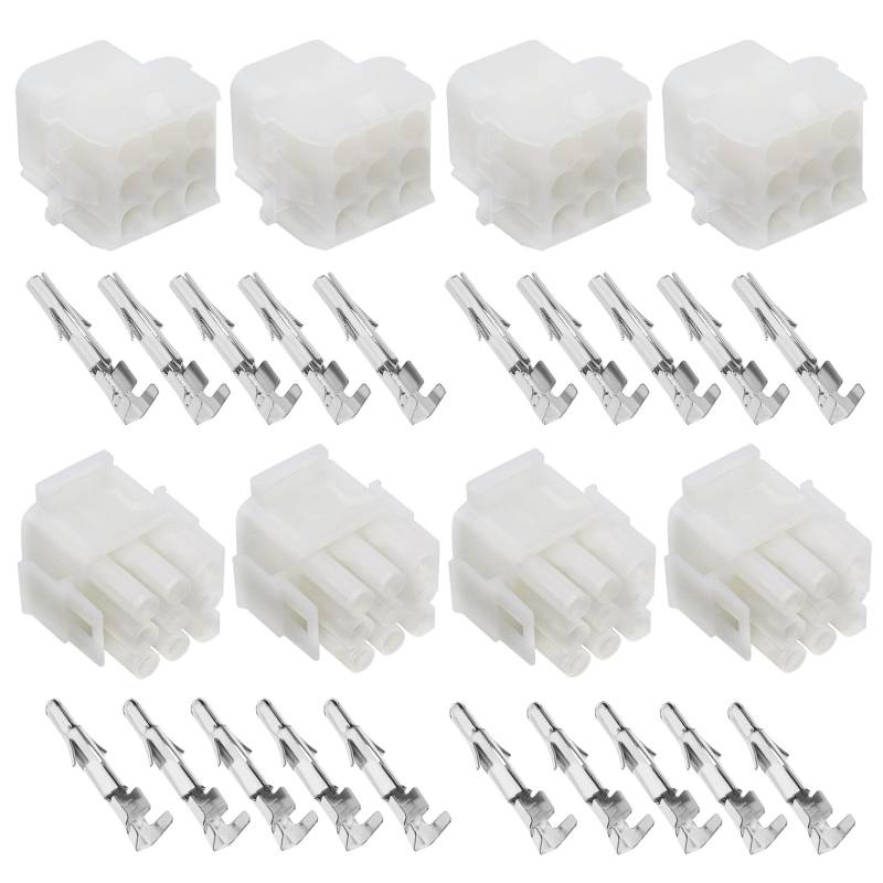 OTOTEC 4 Sätze 350720-4 Stecker 350782-1 Buchsen mit Klemmen 9-poliger Autokabelstecker Autozubehör Weiß von OTOTEC