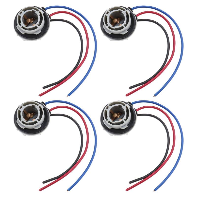 4 Stück 1157 Glühbirnensockel BAY15D Lampenfassung Adapter Sockel für Rücklicht Bremslicht Markierungslicht Tagfahrlicht Rückfahrlicht Glühbirnen von OTOTEC