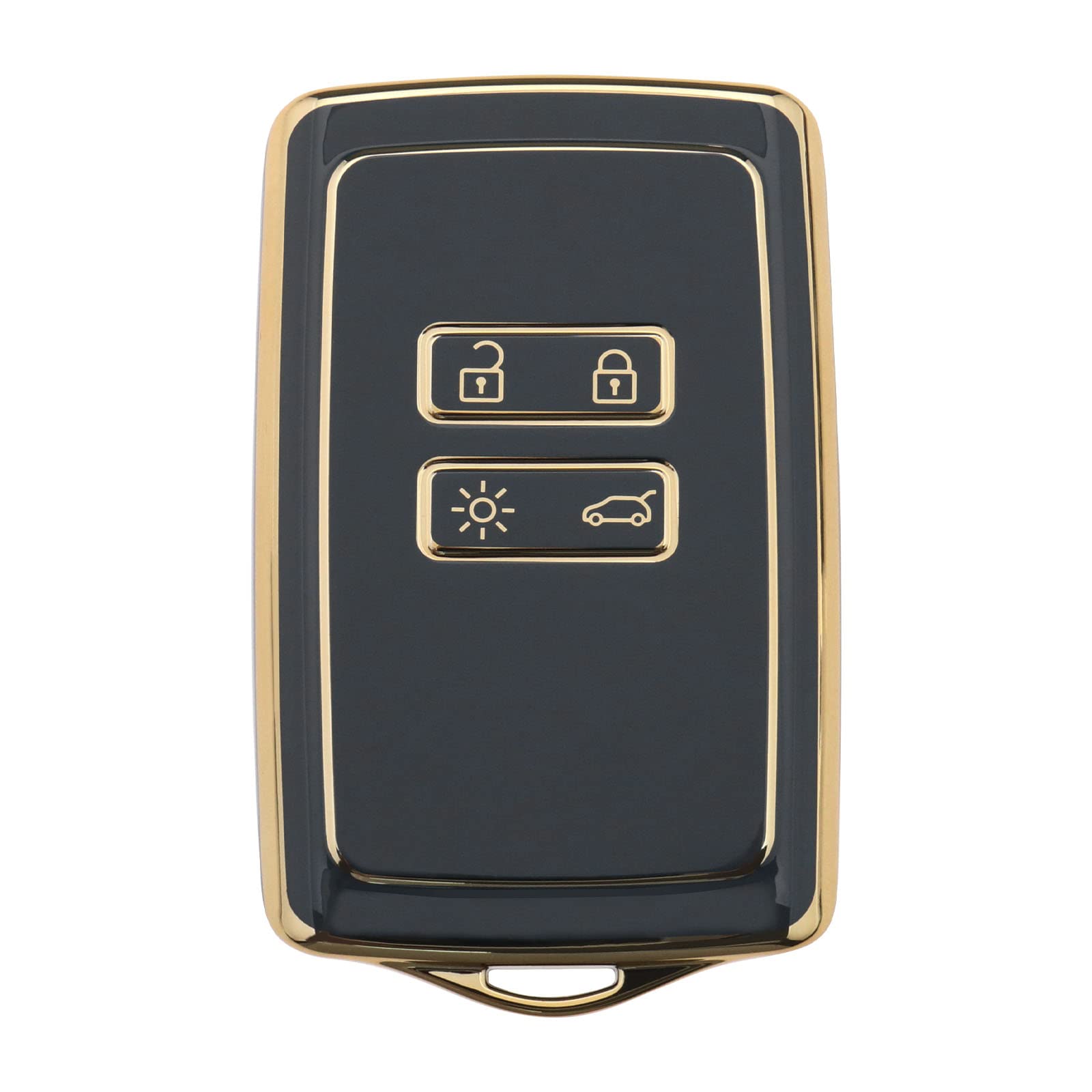 Auto Schlüsselhülle Ersatz Kompatibel mit Renault Clio/Espace 5/Master Bus/Talisman/Megane (IV/4) TPU Schlüsselanhänger Cover Schwarz von OTOTEC
