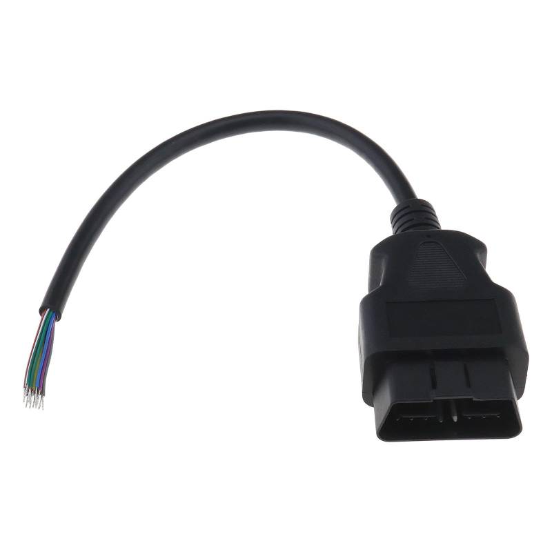 OBD2 Stecker 16 Pin zu Ende Offener Stecker Draht 16 Pin Stecker Runde Verlängerung Diagnosekabel Zubehör für Verbindung Datenübertragung 30cm von OTOTEC