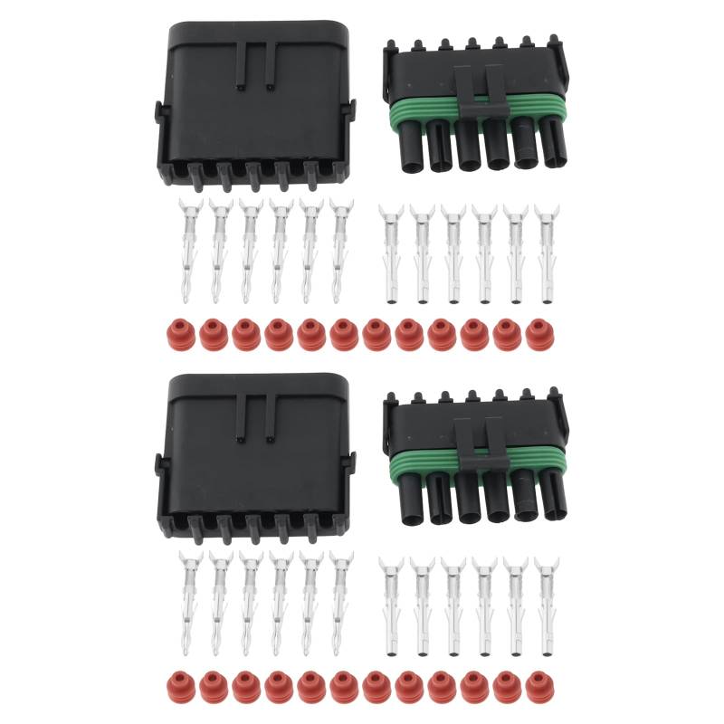 OTOTEC 2 Sätze 6-poliger Wasserdichter Stecker-Buchsen-Steckverbindersatz für Autos 14–16 AWG für Elektrische Steckverbinder Im Auto von OTOTEC