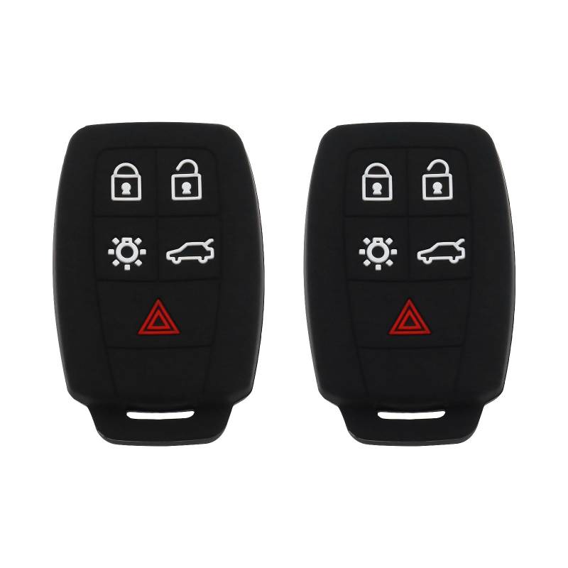 OTOTEC 2 Stück Auto-Fernbedienungsschlüsselhülle Schwarze Schlüsselhülle Schutz aus Silikon Schlüsselhülle Autozubehör Kompatibel mit Volvo XC90 C70 S60 D5 V50 S40 C30 Autoschlüssel von OTOTEC