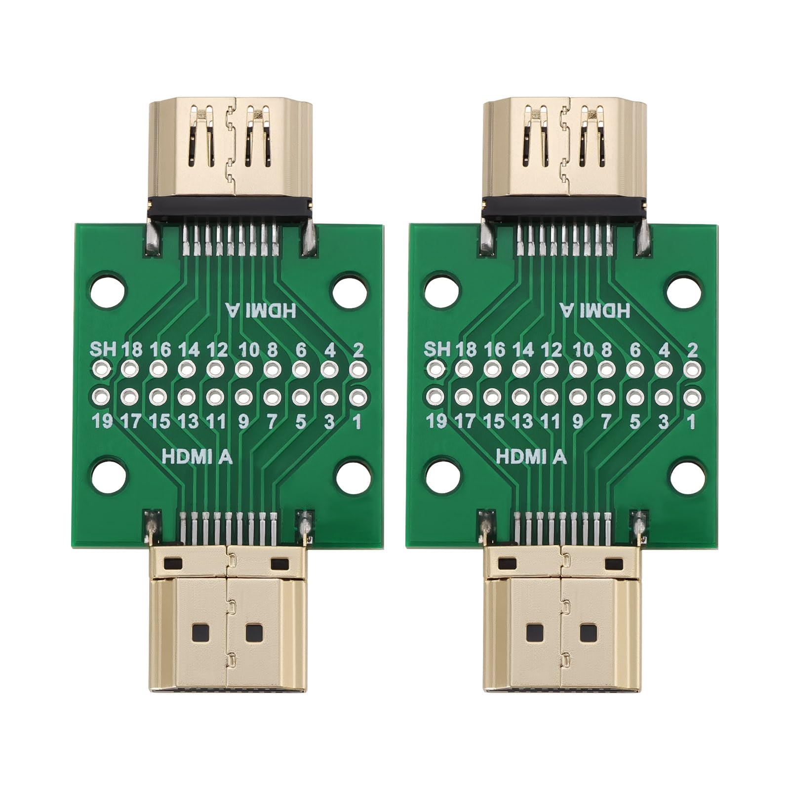 OTOTEC 2 Stück HDMI Typ A Stecker auf Buchse 19 Pins 2,54 Mm Doppelseitige Buchse Breakout Board Anschluss Test Reparatur Test Board Mini Anschluss mit Platine PCB OTOTEC 2 Stück HDMI Typ A Stecker auf Buchse 19 Pins 2,54 Mm Doppelseitige Buchse Breakout Board Anschluss Test Reparatur Test Board Mini Anschluss mit Platine PCB von OTOTEC