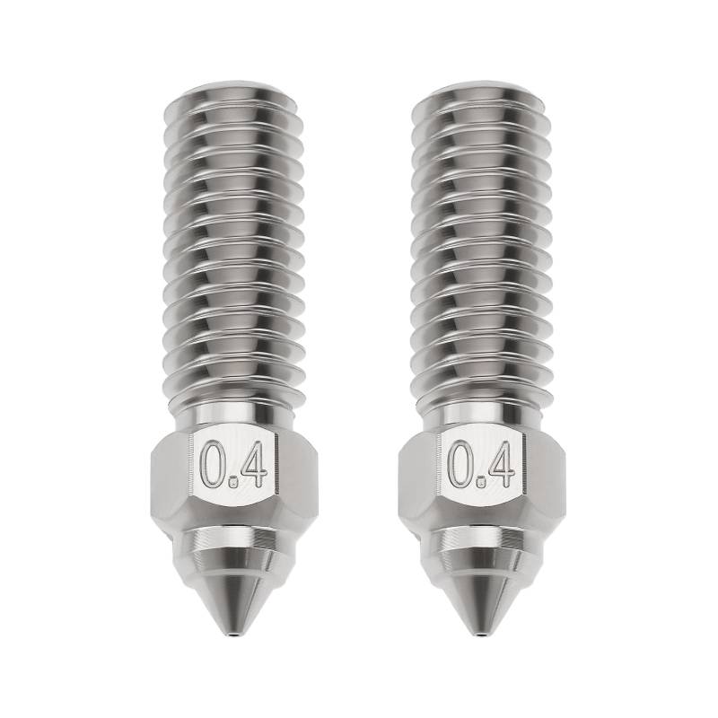 OTOTEC 2 x 0,4 mm 3D-Drucker-Düse, Chrom, Zirkonium, Kupfer, kompatibel mit Creality K1 K1 MAX, kompatibel mit Ender 3 V3 KE CR-10 SE CR-M4 von OTOTEC