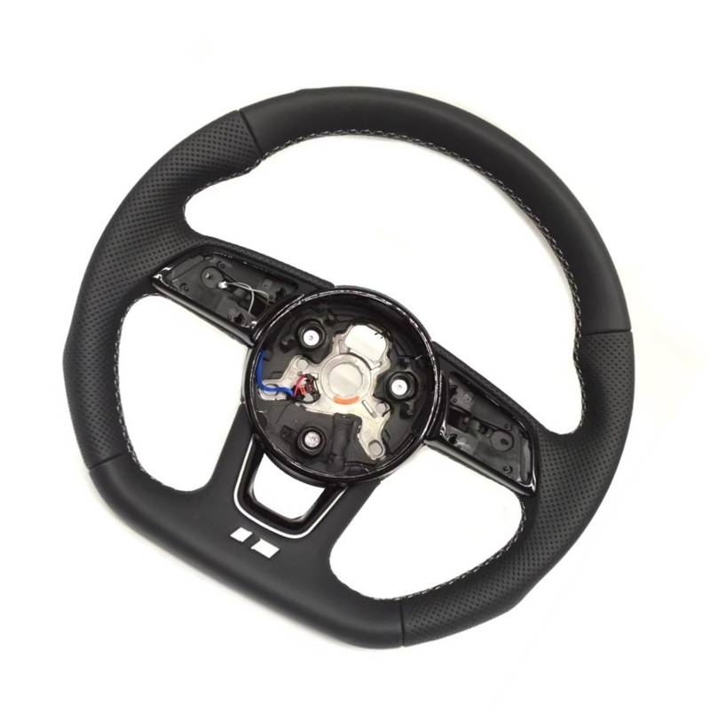 OTOZUM Kompatibel Mit Für RS3 RS4 RS5 A4 B9 A3 A5 2020 2021 2022 2023 2017 2018 2019 Sportlenkrad Mit Flacher Unterseite Und Heizung, Autoteile Lenkräder Auto(S Logo 4) von OTOZUM