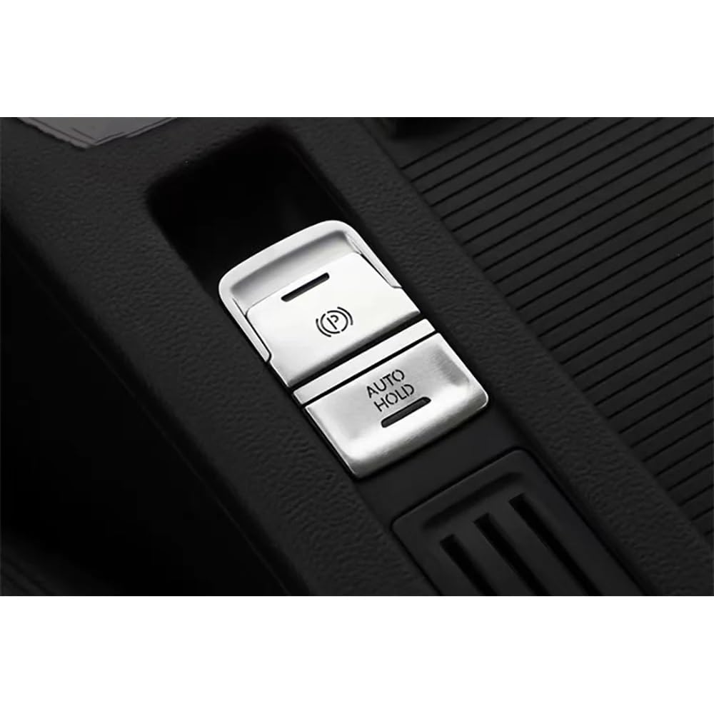 OTOZUM Parkknopfschalter Kompatibel Mit VW Für Golf 7 7.5 MK7 2014 2015 2016 2017 2018 2019 2020 Auto Handbremse Parkbremsschalter P Schalter Knopfabdeckung Zieraufkleber(Silver) von OTOZUM