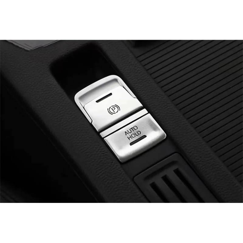 OTOZUM Parkknopfschalter Kompatibel Mit VW Für Golf 7 7.5 MK7 2014 2015 2016 2017 2018 2019 2020 Auto Handbremse Parkbremsschalter P Schalter Knopfabdeckung Zieraufkleber(Silver) von OTOZUM