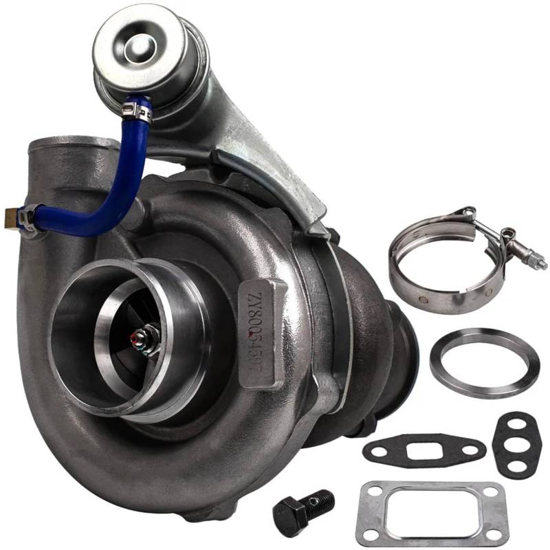 OTOZUM Turbolader Für GT35 GT30 T3T4 T04E T3 Turboturbine 0,73 0,5 A/r 2,5 Zoll V-Band-Jalousien-Turbo Turbolader Turbolader Für 4 6-Zylinder-Motor-Turbolader von OTOZUM