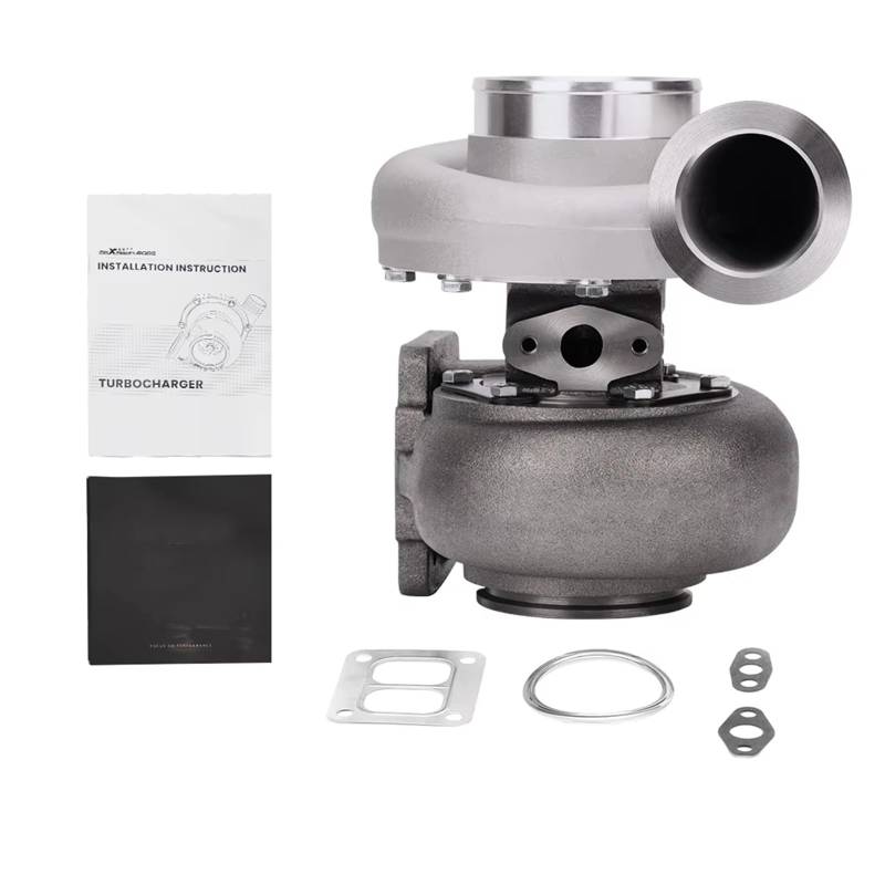 OTOZUM Turbolader Kompatibel Mit 4,0-6,0-l-Motoren V-Band A/R .66 Com 1.05 Turbinengekühlter GT45-Billet-Turbolader Turbine Elektrischer Wechselrichter von OTOZUM