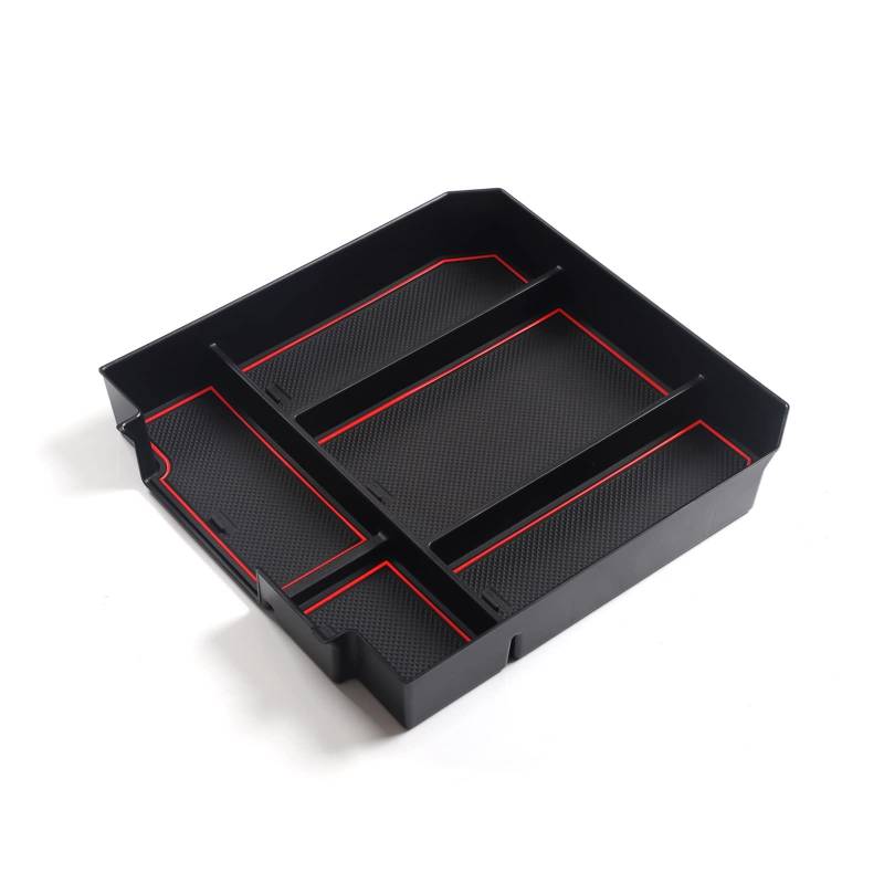 OTOZUM Zentrale Aufbewahrungsbox Kompatibel Mit Toyota Für Tundra 2022 Auto-Mittelkonsole, Armlehne, Zentraler Organizer, Ablage, Aufbewahrungsbox, Innenzubehör(Red) von OTOZUM