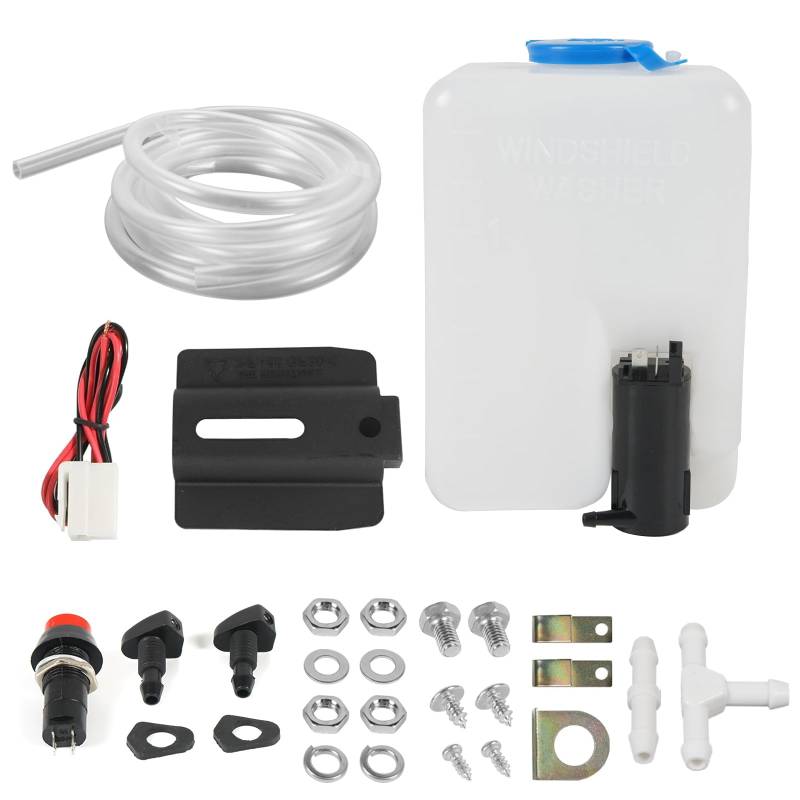 OTUAYAUTO 12V Scheibenwaschanlage mit Pumpe, Universal Waschwasserbehälter mit pumpe 110943769329 von OTUAYAUTO