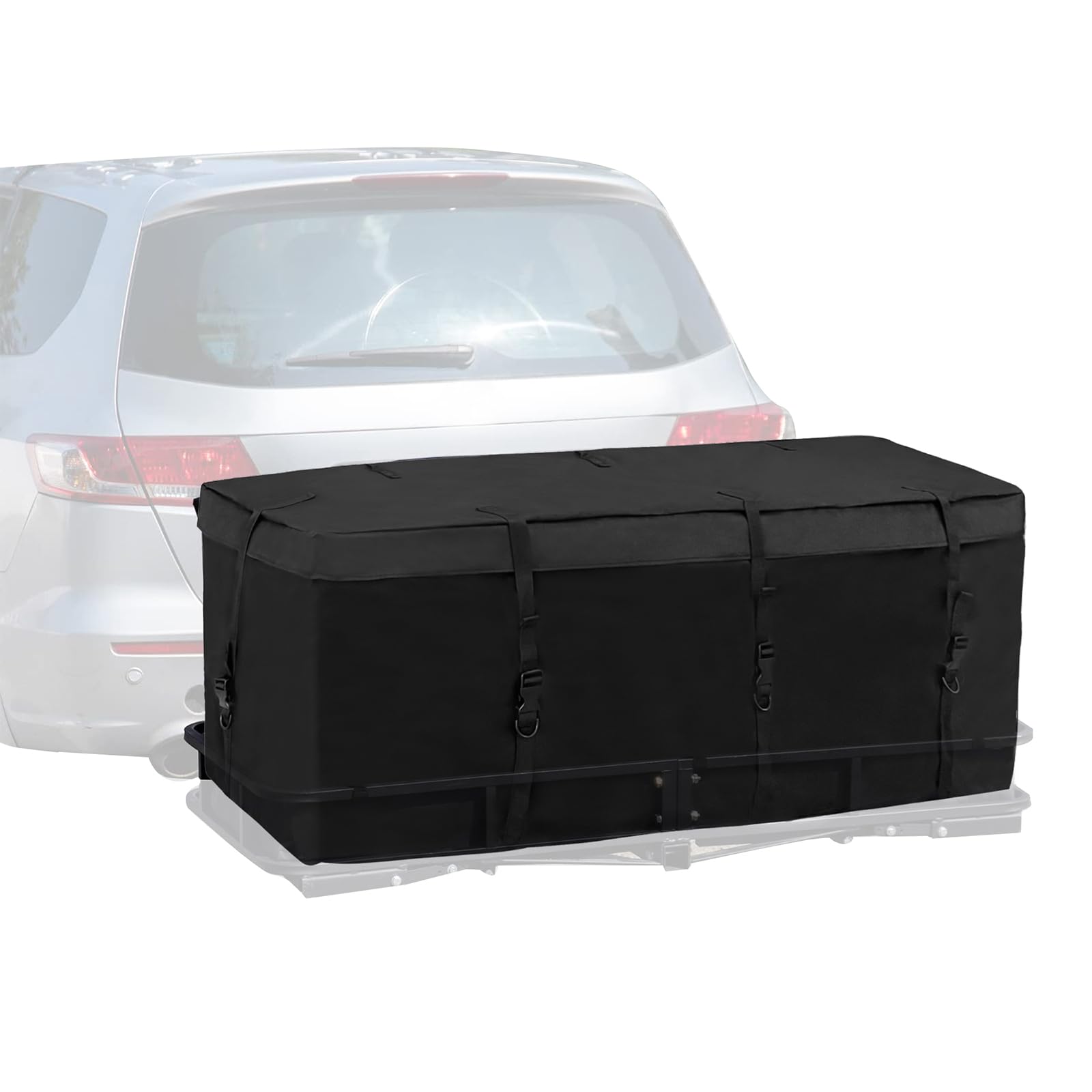 2 IN1 Auto Dachboxen Heckbox für Anhängerkupplung, Dachtasche Gepäckbox Dachgepäckträger für Reisen und Gepäcktransport, Wasserdicht 600D (A) von OUGPIU