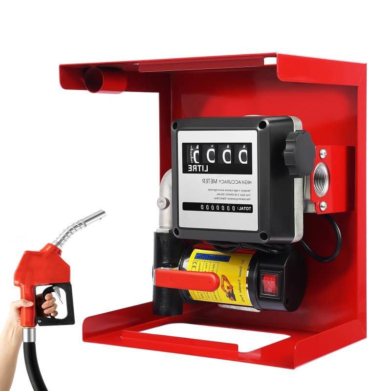 Selbstansaugen Dieselpumpe Heizölpumpe 50L/min 230V - Selbstansaugende Ölpumpe 220w 42PSI Ölabsaugpumpe mit Zählwerk Automatik Pumpe Umfüllpumpe(50L/min) von OUKANING