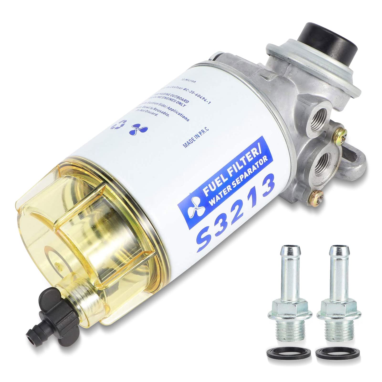 Kraftstoff-Wasserabscheider, Marine-Kraftstofffilter-Wasserabscheider Komplettset S3213 Boot Außenbordmotor Teile Kraftstoff-Wasserabscheider, Marine-Kraftstofffilter-Wasserabscheider Komplettset S3213 Boot Außenbordmotor Teile von OUKENS