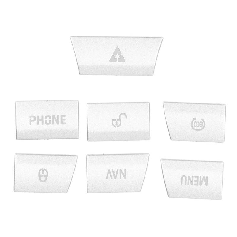 Multimedia Button Trim, 7 Stück Multimedia Panel Button Cover Aufkleber Silber Aluminiumlegierung Passend für Jaguar XF 2012-2015 von OUKENS