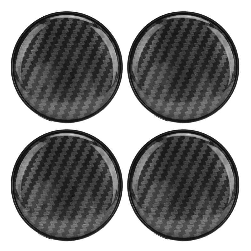 OUKENS 4 Stück 68 mm Radkappen, Carbonfaser-Stil, Radkappenabdeckung für Reifenfelgen, universelle Passform für Fahrzeuge von OUKENS