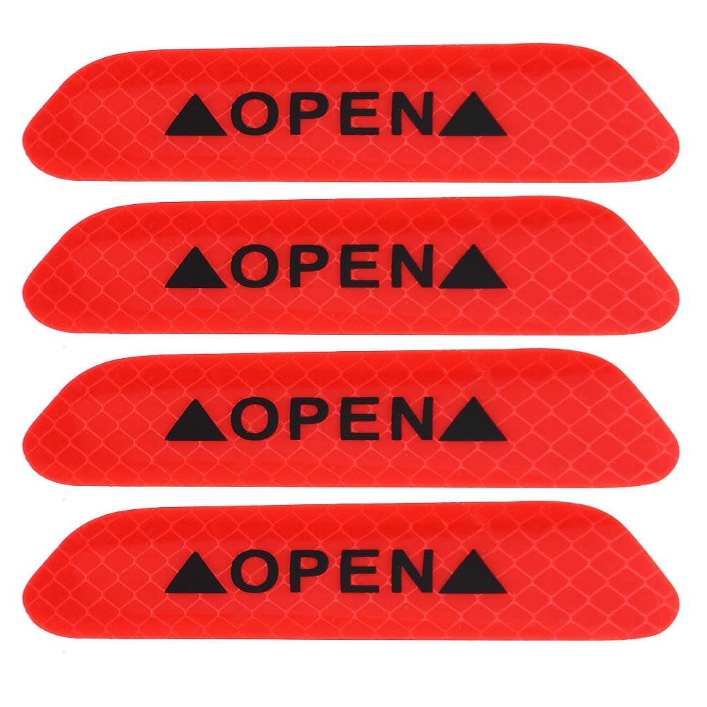 OUKENS Autotüraufkleber, 4 Stück Selbstklebende Autotür Reflektierende Warnaufkleber Sicherheitsstreifen Aufkleber Zeichen(rot) von OUKENS
