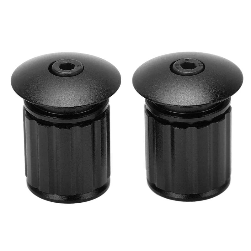 OUKENS Fahrradlenker Endstopfen, 1 Paar Aluminium Fahrrad Bar Ends Lenkerstopfenlenker Bar End Plugs Kappen, Lenker Endkappen Einstellbare für 18-20 mm Fahrradlenker(Schwarz) von OUKENS