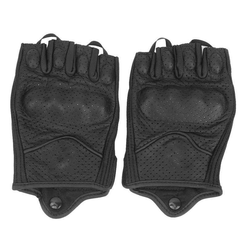 OUKENS Fahrradhandschuhe, halbe Finger Motorradhandschuhe Leder Atmungsaktive Anti-Rutsch-Schutz Reiten Radfahren Handbekleidung(XL) von OUKENS