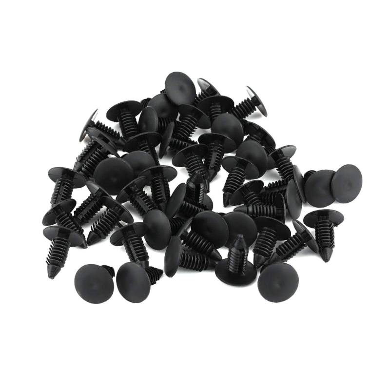 OUKENS Kunststoff-Nietbefestigung, 50 Stück Auto-Stoßstange Kunststoff-Nietbefestigung Halterung Trim Push Pin Clip Schwarz von OUKENS
