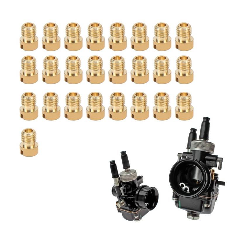 OUKENS 25-teiliges Vergaser-Hauptdüsen-Kit, 55-115, M5-Metall-Hauptdüsen-Set, Ersatz für Dellorto-Vergaser PHBG von OUKENS
