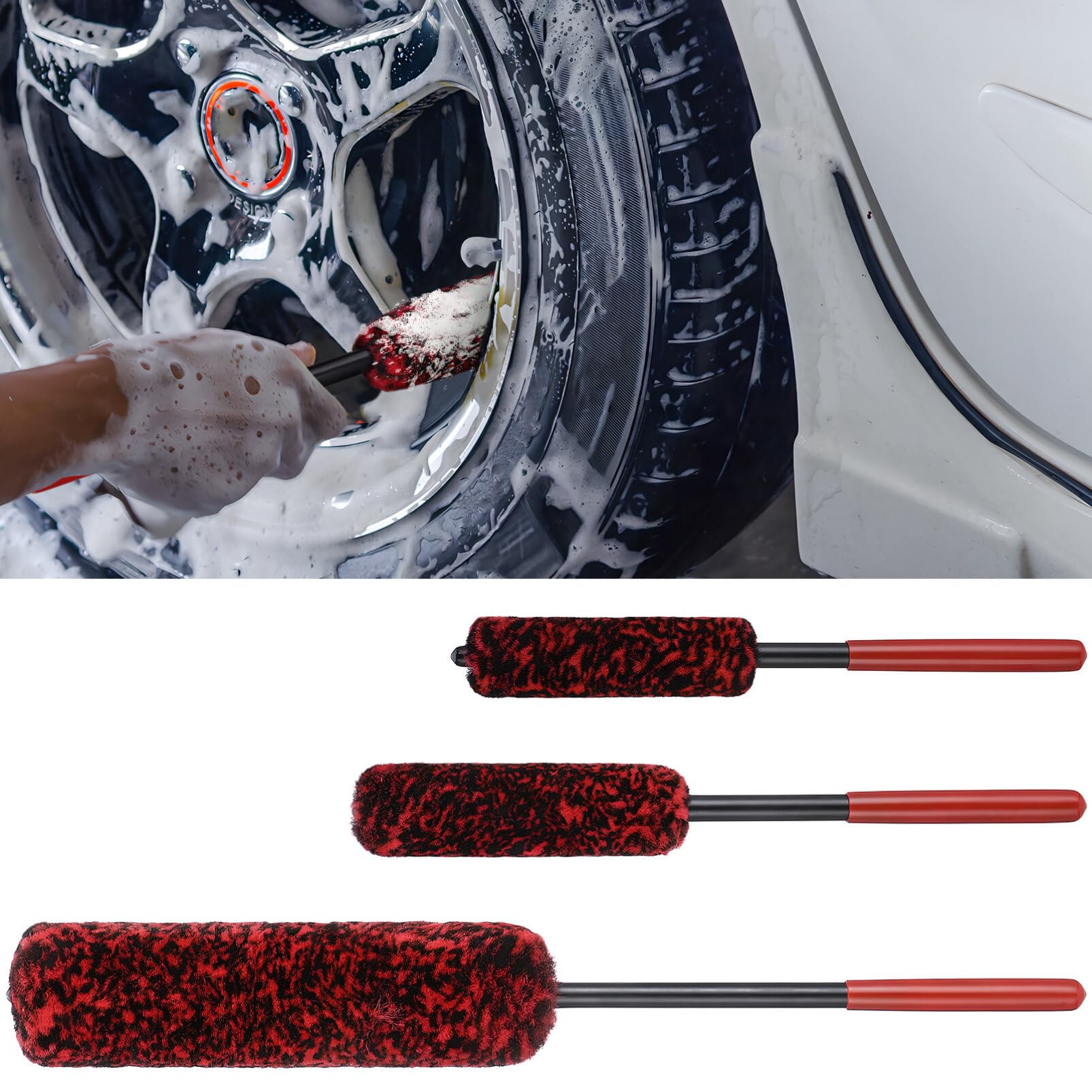 OUNONA 3 Stück Rad- Und Reifenbürsten Auto-Felgenreiniger-Bürste Auto-Detaillierungsbürsten Reifenreiniger Für Auto-Detaillierung Rot OUNONA 3 Stück Rad- Und Reifenbürsten Auto-Felgenreiniger-Bürste Auto-Detaillierungsbürsten Reifenreiniger Für Auto-Detaillierung Rot von OUNONA