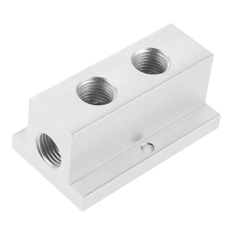 OUNONA Luftverteilungsblock Luftverteiler Luftverteilungsadapter Gasverteiler Pneumatischer Verteiler Luftteiler Luftstromteiler Silver Aluminiumlegierung von OUNONA