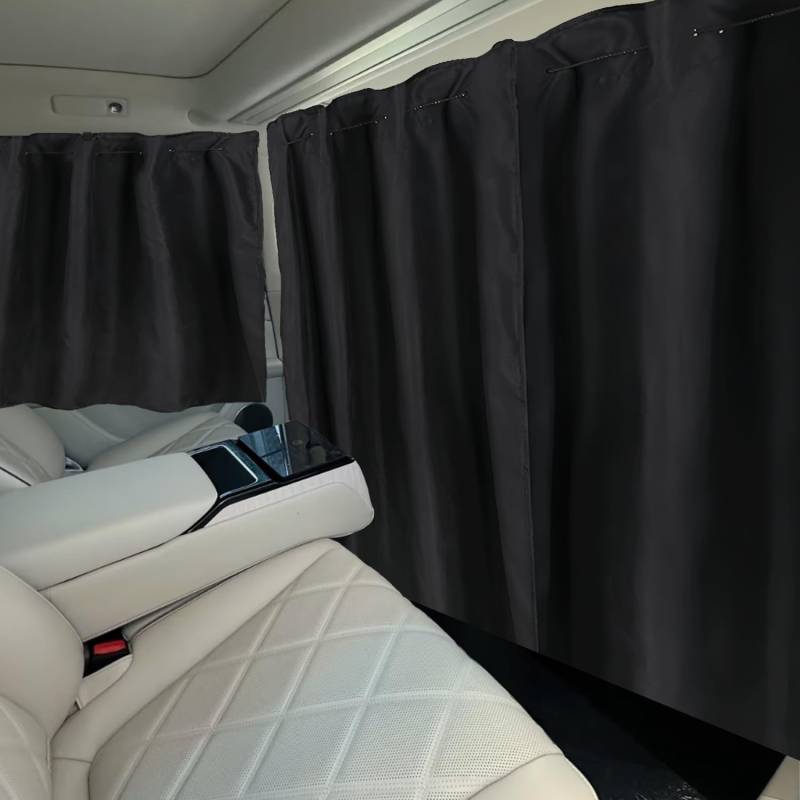 OUQIWEN Auto Trennvorhang 3er Set,Auto Sichtschutz Vorhänge 95% Lichtundurchlässig,Sichtschutz für Heckfenster Seitenfenster | Schnellmontage mit Zugseil von OUQIWEN